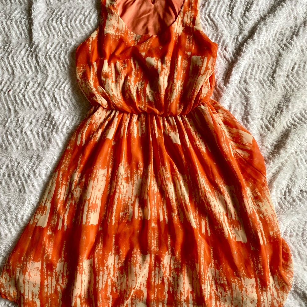 Lush Orange and Cream Fabric